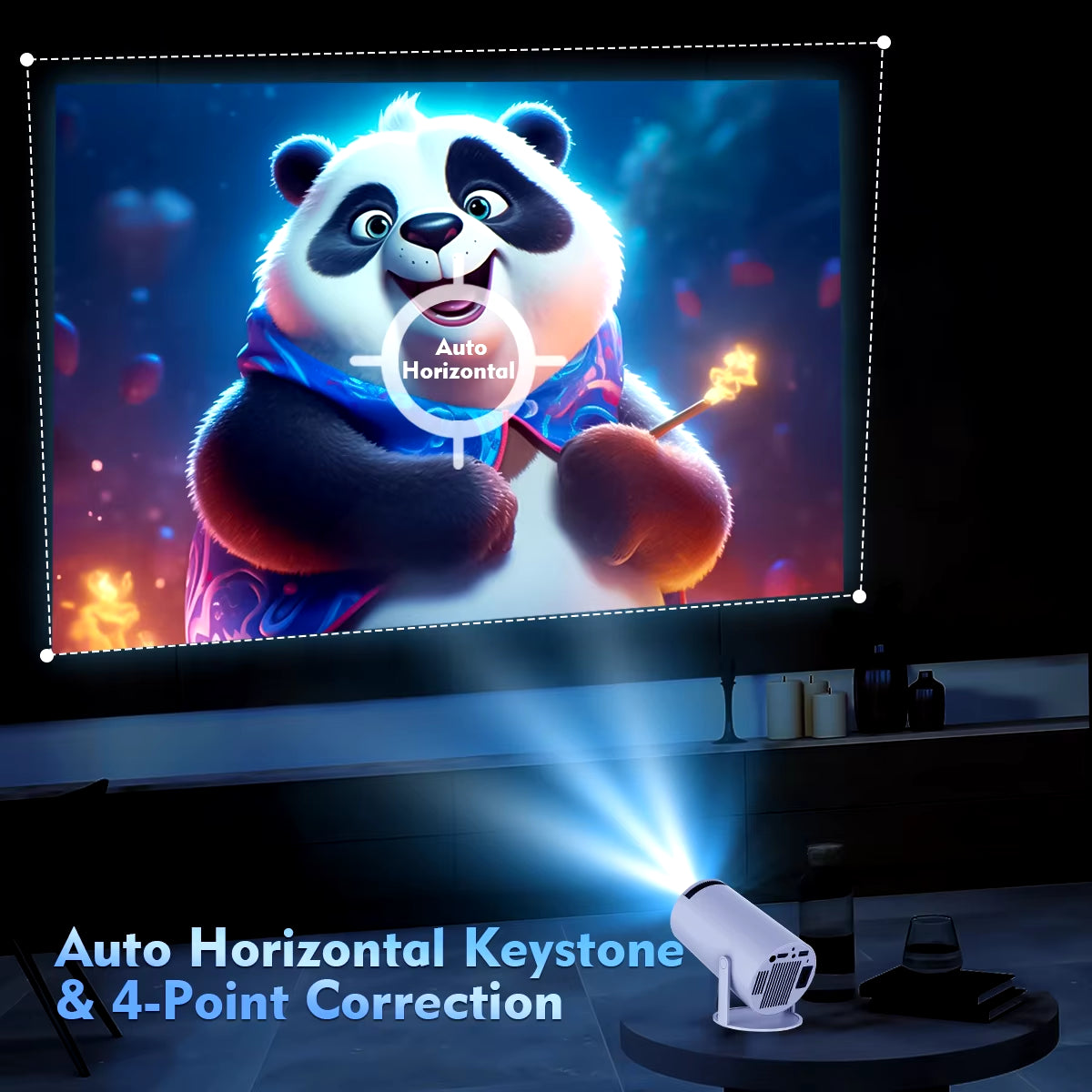 Mini Projector Support 4K 720P with Dual Band WIFI6 5G Wireless Android 11 260 ANSI 180° Rotatable Video HY300 Pro